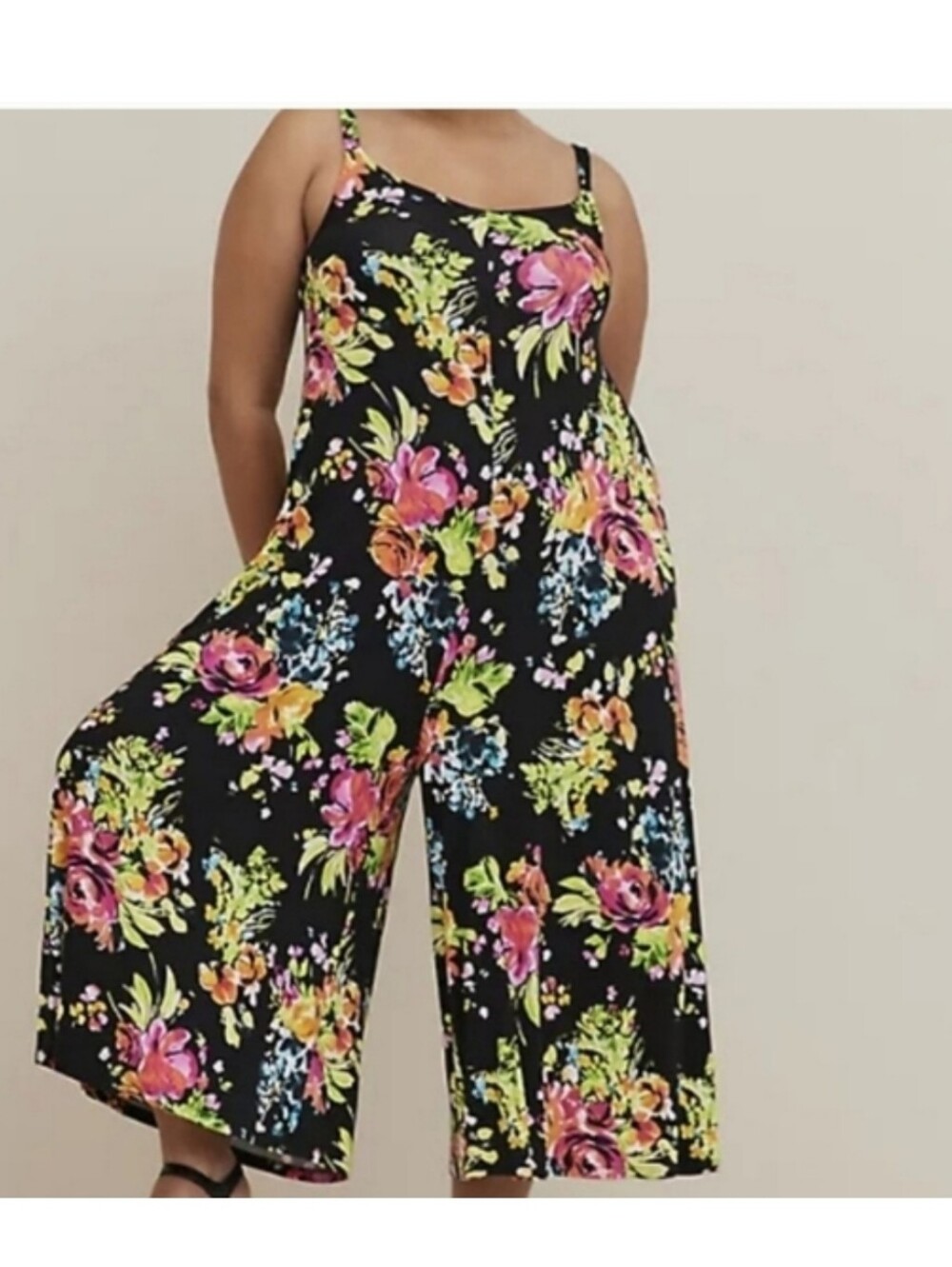 🆕️🌺FLORAL CULOTTE JUMPSUIT / ROMPER - SUPER SOFT - NEON 🌺